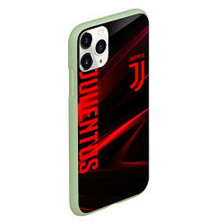 Чехол iPhone 11 Pro матовый Juventus black red logo, цвет: 3D-салатовый — фото 2
