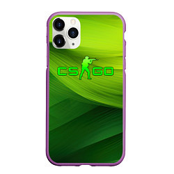 Чехол iPhone 11 Pro матовый CSGO green logo, цвет: 3D-фиолетовый