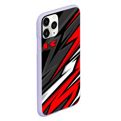 Чехол iPhone 11 Pro матовый Kawasaki - red uniform, цвет: 3D-светло-сиреневый — фото 2