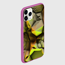 Чехол iPhone 11 Pro матовый Зеленая объемная космическая текстура, цвет: 3D-фиолетовый — фото 2