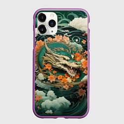 Чехол iPhone 11 Pro матовый Облачный дракон Irezumi, цвет: 3D-фиолетовый