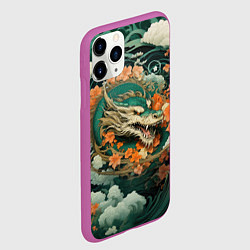 Чехол iPhone 11 Pro матовый Облачный дракон Irezumi, цвет: 3D-фиолетовый — фото 2