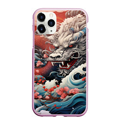 Чехол iPhone 11 Pro матовый Морской дракон Irezumi, цвет: 3D-розовый