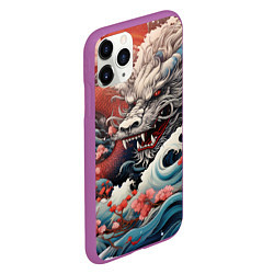 Чехол iPhone 11 Pro матовый Морской дракон Irezumi, цвет: 3D-фиолетовый — фото 2