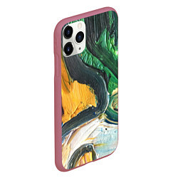 Чехол iPhone 11 Pro матовый Раскрасочные мазки красок, цвет: 3D-малиновый — фото 2