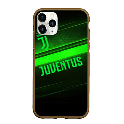 Чехол iPhone 11 Pro матовый Juventus green line, цвет: 3D-коричневый