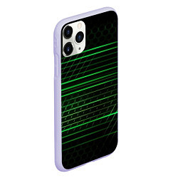 Чехол iPhone 11 Pro матовый Green abstract texture, цвет: 3D-светло-сиреневый — фото 2