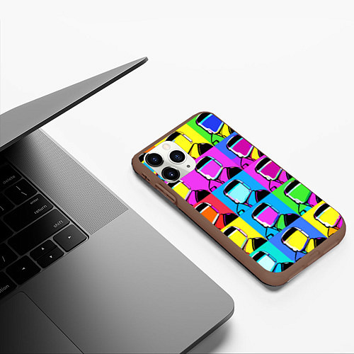 Чехол iPhone 11 Pro матовый Pop art - abstraction - vogue / 3D-Коричневый – фото 3