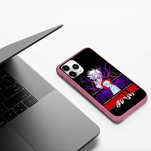 Чехол iPhone 11 Pro матовый Сатору Годжо избранный / 3D-Малиновый – фото 3