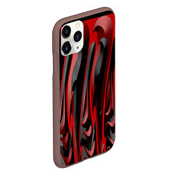 Чехол iPhone 11 Pro матовый Пластик красно-черный, цвет: 3D-коричневый — фото 2