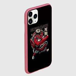 Чехол iPhone 11 Pro матовый Демон японии, цвет: 3D-малиновый — фото 2