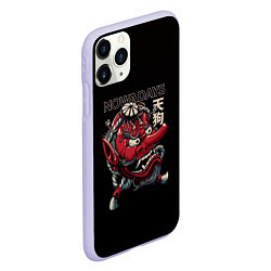 Чехол iPhone 11 Pro матовый Демон японии, цвет: 3D-светло-сиреневый — фото 2