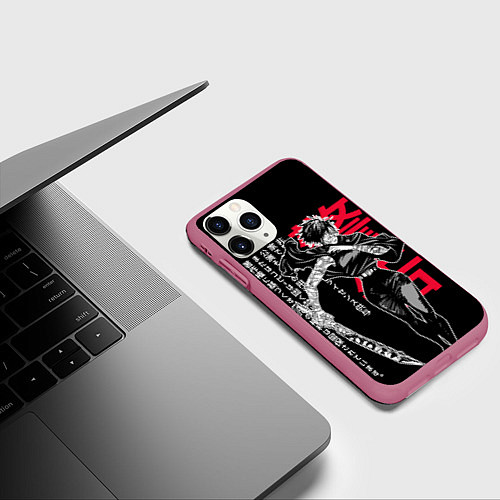Чехол iPhone 11 Pro матовый Маки Зенин - Магическая битва / 3D-Малиновый – фото 3