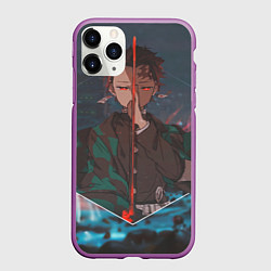 Чехол iPhone 11 Pro матовый Клинок рассекающий демонов Tanjirou Kamado, цвет: 3D-фиолетовый