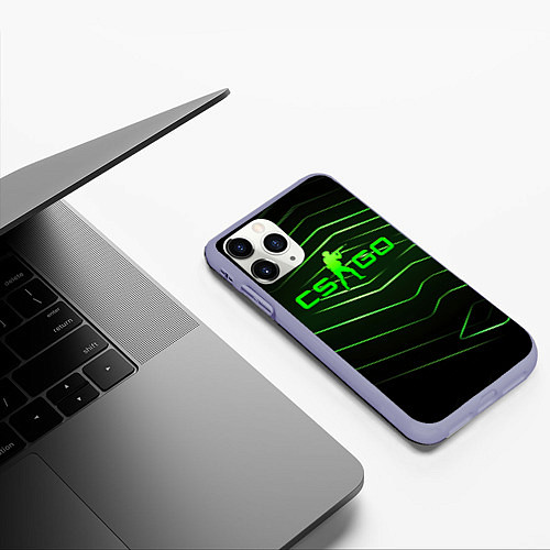 Чехол iPhone 11 Pro матовый CS GO dark green / 3D-Светло-сиреневый – фото 3