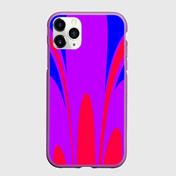 Чехол iPhone 11 Pro матовый Яркий цветной мотив, цвет: 3D-фиолетовый