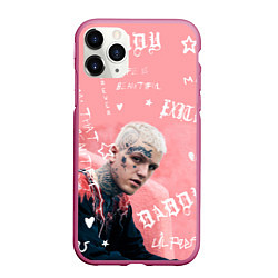 Чехол iPhone 11 Pro матовый Lil Peep тату розовый, цвет: 3D-малиновый