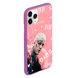 Чехол iPhone 11 Pro матовый Lil Peep тату розовый, цвет: 3D-фиолетовый — фото 2