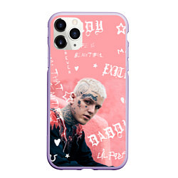 Чехол iPhone 11 Pro матовый Lil Peep тату розовый, цвет: 3D-светло-сиреневый