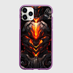 Чехол iPhone 11 Pro матовый Огненный доспех рыцаря Elden Ring, цвет: 3D-фиолетовый