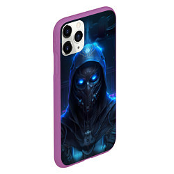 Чехол iPhone 11 Pro матовый Человек в маске, цвет: 3D-фиолетовый — фото 2