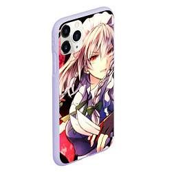 Чехол iPhone 11 Pro матовый Touhou Project Сакуя Izayoi, цвет: 3D-светло-сиреневый — фото 2