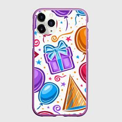 Чехол iPhone 11 Pro матовый Вечеринка, цвет: 3D-фиолетовый