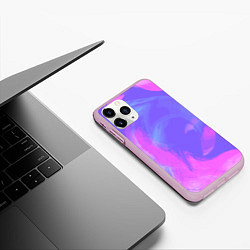 Чехол iPhone 11 Pro матовый Сиреневая абстракция, цвет: 3D-розовый — фото 2