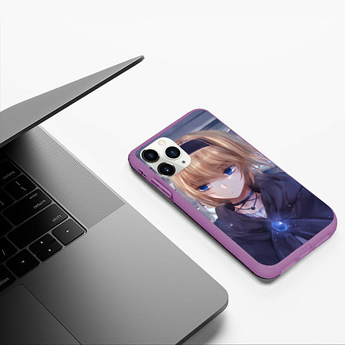 Чехол iPhone 11 Pro матовый Touhou Project Алиса Маргатройд / 3D-Фиолетовый – фото 3