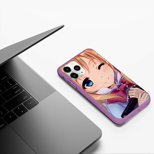 Чехол iPhone 11 Pro матовый Touhou Project Алиса Маргатройд / 3D-Фиолетовый – фото 3