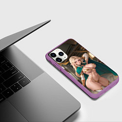 Чехол iPhone 11 Pro матовый Девушка эльф с аппетитными формами, цвет: 3D-фиолетовый — фото 2