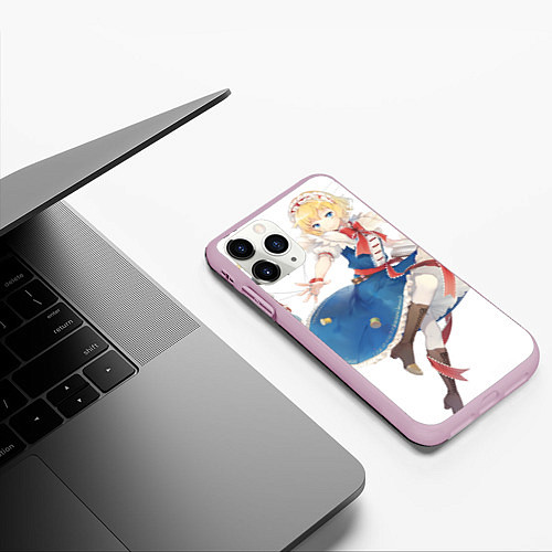 Чехол iPhone 11 Pro матовый Touhou Project Алиса Маргатройд / 3D-Розовый – фото 3