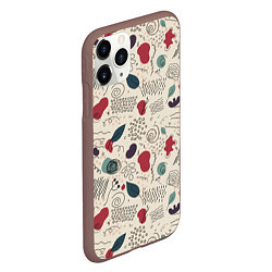 Чехол iPhone 11 Pro матовый Флоральная абстракция с пятнами, цвет: 3D-коричневый — фото 2