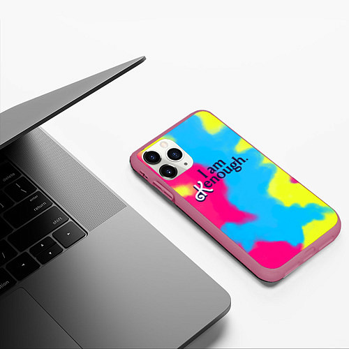 Чехол iPhone 11 Pro матовый I Am Kenough Tie-Dye / 3D-Малиновый – фото 3