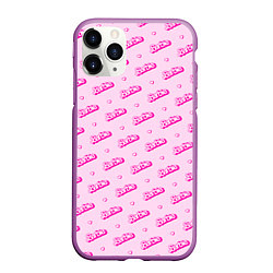 Чехол iPhone 11 Pro матовый Паттерн - Барби и сердечки, цвет: 3D-фиолетовый