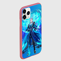 Чехол iPhone 11 Pro матовый Нёвиллет Геншин Импакт, цвет: 3D-малиновый — фото 2