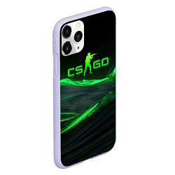 Чехол iPhone 11 Pro матовый CSGO neon green logo, цвет: 3D-светло-сиреневый — фото 2