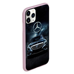 Чехол iPhone 11 Pro матовый Mercedes Benz black, цвет: 3D-розовый — фото 2