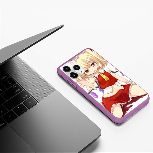 Чехол iPhone 11 Pro матовый Touhou Project Flandre Скарлет Cute / 3D-Фиолетовый – фото 3