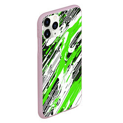 Чехол iPhone 11 Pro матовый Спонтанные брызги зелёные, цвет: 3D-розовый — фото 2