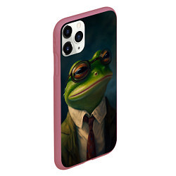Чехол iPhone 11 Pro матовый Лягушонок Пепе, цвет: 3D-малиновый — фото 2