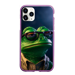 Чехол iPhone 11 Pro матовый Мудрый Пепе, цвет: 3D-фиолетовый