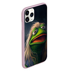 Чехол iPhone 11 Pro матовый Пепе в парике, цвет: 3D-розовый — фото 2