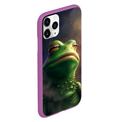 Чехол iPhone 11 Pro матовый Подозрительная Пепе, цвет: 3D-фиолетовый — фото 2
