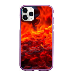 Чехол iPhone 11 Pro матовый Магма, цвет: 3D-фиолетовый