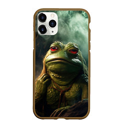 Чехол iPhone 11 Pro матовый Большая жаба Пепе, цвет: 3D-коричневый