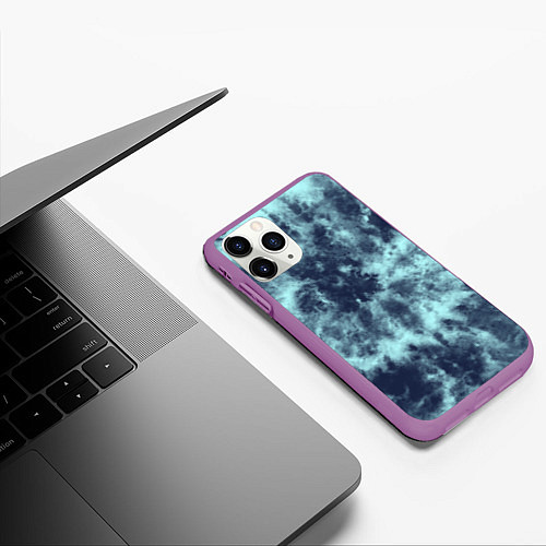 Чехол iPhone 11 Pro матовый Tie-Dye дизайн / 3D-Фиолетовый – фото 3