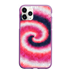 Чехол iPhone 11 Pro матовый Tie-Dye дизайн, цвет: 3D-фиолетовый