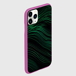 Чехол iPhone 11 Pro матовый Dark green texture, цвет: 3D-фиолетовый — фото 2
