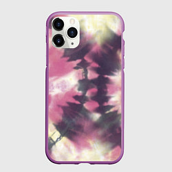 Чехол iPhone 11 Pro матовый Tie-Dye дизайн, цвет: 3D-фиолетовый